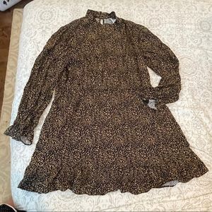 ❤️SOLD Leopard ruffle dress long sleeve adorable!
